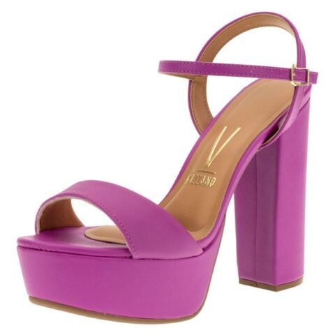 Sandália Feminina Salto Alto Vizzano Roxo 38 – Elegância e Conforto