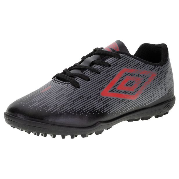 Chuteira Infantil Society Fast Jr Umbro Preto/Cinza – Tamanho 28